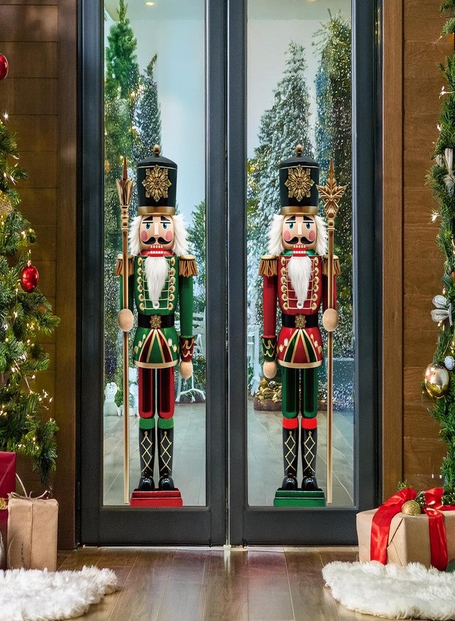 Ivenf Christmas Window Clings Decorations: 2 Sheets Extra Large 3D-effect Nutcracker Soldiers Christmas Window Clings, Cute Vintage Nutcrackers Window Xmas Stickers for Home Office Holiday Party Décor - Image 5