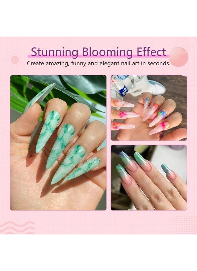 Saviland Blooming Nail Gel 15Ml Clear Blooming Nail Gel Nail Polish Blossom Gel Soak Off U V Led With Nail Art Brush Manicure Kit For Spreading Marbles Effect Nail Salon Home Diy  - Image 4