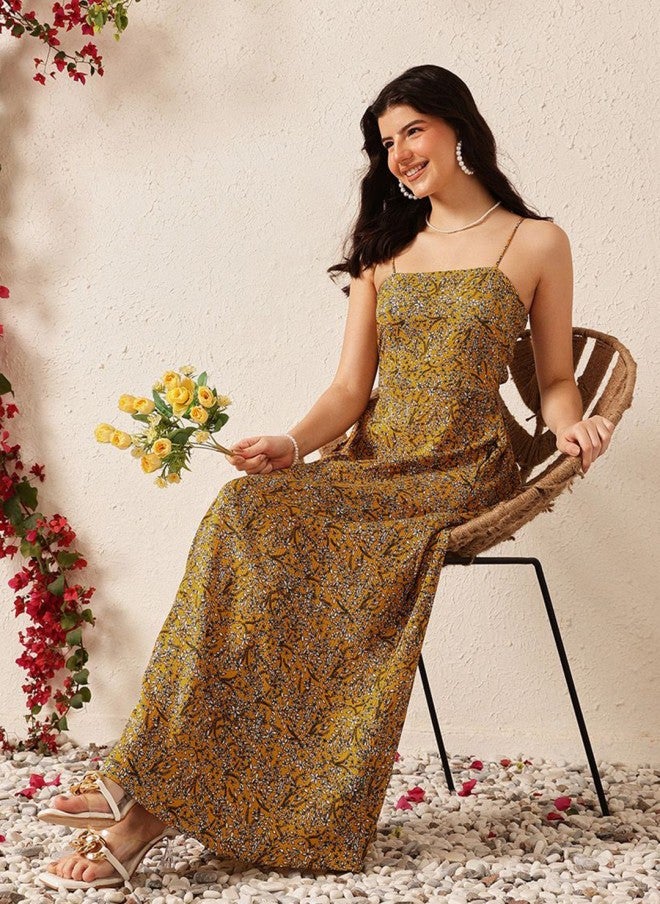 STREET 9 فستان ماكسي بقصة ضيقة وواسعة للنساء - Image 1