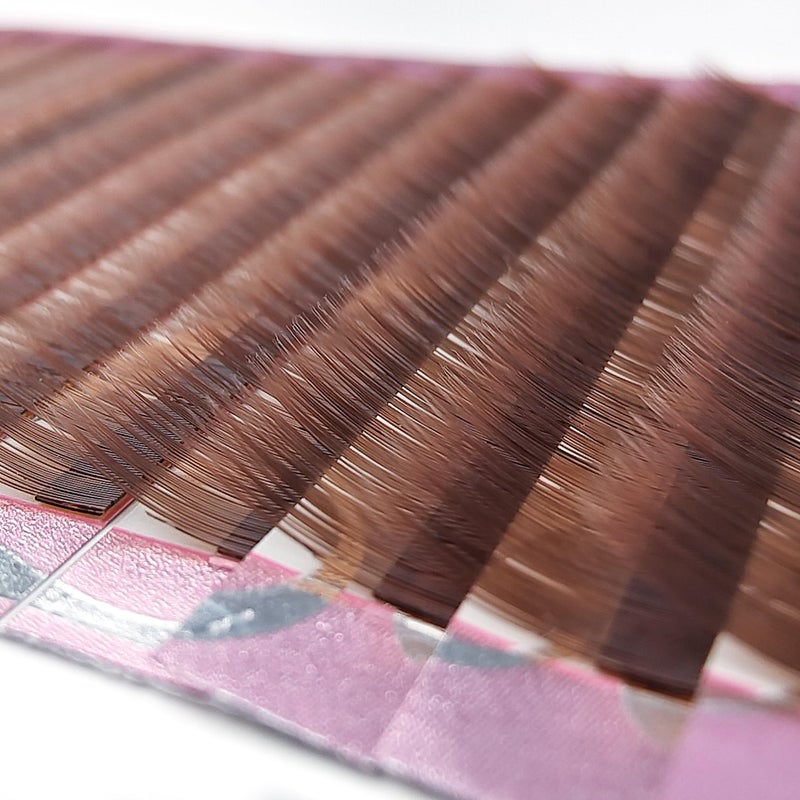 Beauty7 Brown Eyebrow Extensions Matte Individual Eyebrow False Lash Extension Tray Synthetic Mink 0.1mm Thickness Mixed 5/6/7/8mm Length Professional Tech (Brown) - Image 2