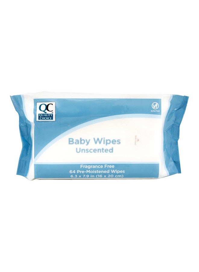 Quality Choice Quality Choice, Re-sealable Unscented Baby Wipe, Fragrence Free, Count of 64 Wipes Per Package (1) - Image 1