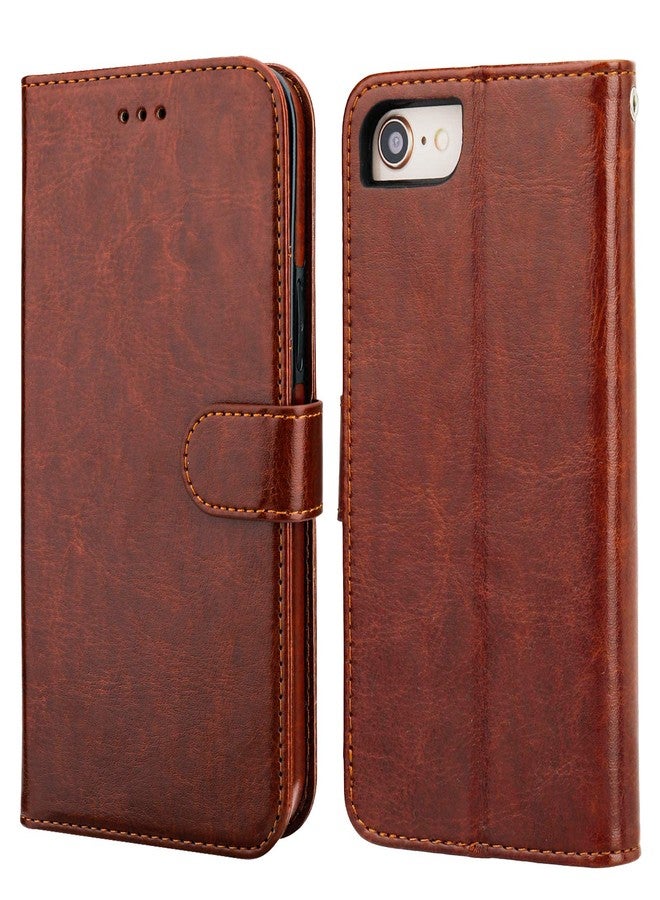 Bocasal for iPhone SE (2022)/SE (2020)/8/7 Wallet Case with Card Holder PU Leather Magnetic Detachable Kickstand Shockproof Wrist Strap Removable Flip Cover for iPhone 7/8/SE2/SE3 4.7 inch (Brown) - Image 2