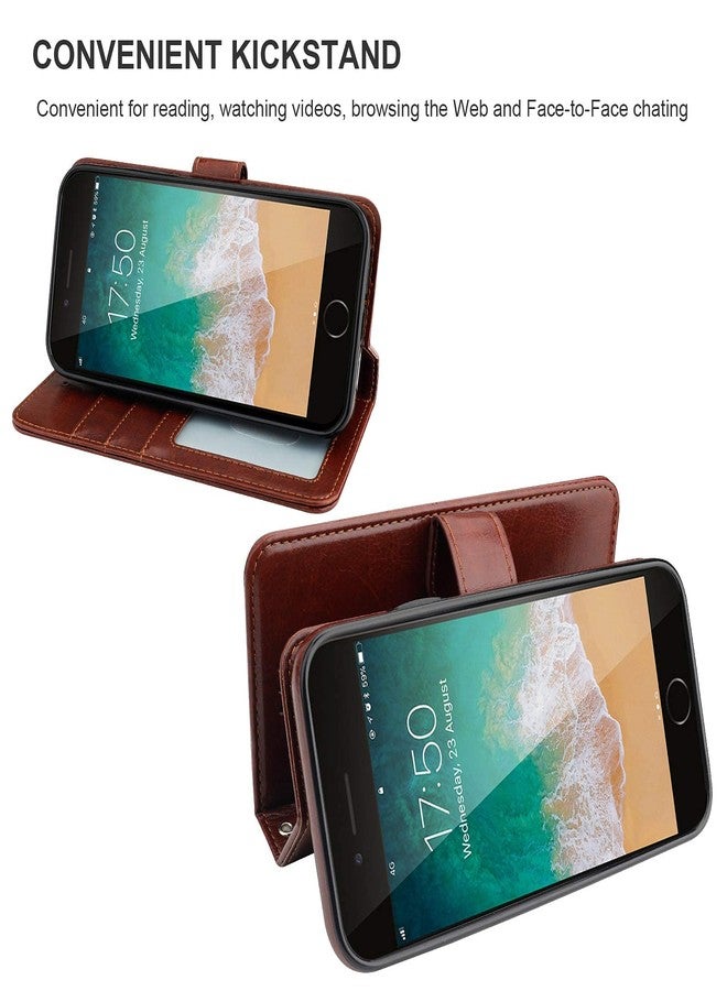 Bocasal for iPhone SE (2022)/SE (2020)/8/7 Wallet Case with Card Holder PU Leather Magnetic Detachable Kickstand Shockproof Wrist Strap Removable Flip Cover for iPhone 7/8/SE2/SE3 4.7 inch (Brown) - Image 5