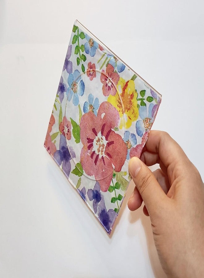 XIAOYUE Acrylic Napkin Coaster,DIY Clear Acrylic Coasters with Insert for Cocktail Napkins for Festival,Party,Home,Bar Decor (6pcs Coasters+ 1pcs Holder) - Image 2