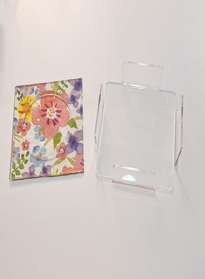 XIAOYUE Acrylic Napkin Coaster,DIY Clear Acrylic Coasters with Insert for Cocktail Napkins for Festival,Party,Home,Bar Decor (6pcs Coasters+ 1pcs Holder) - Image 3