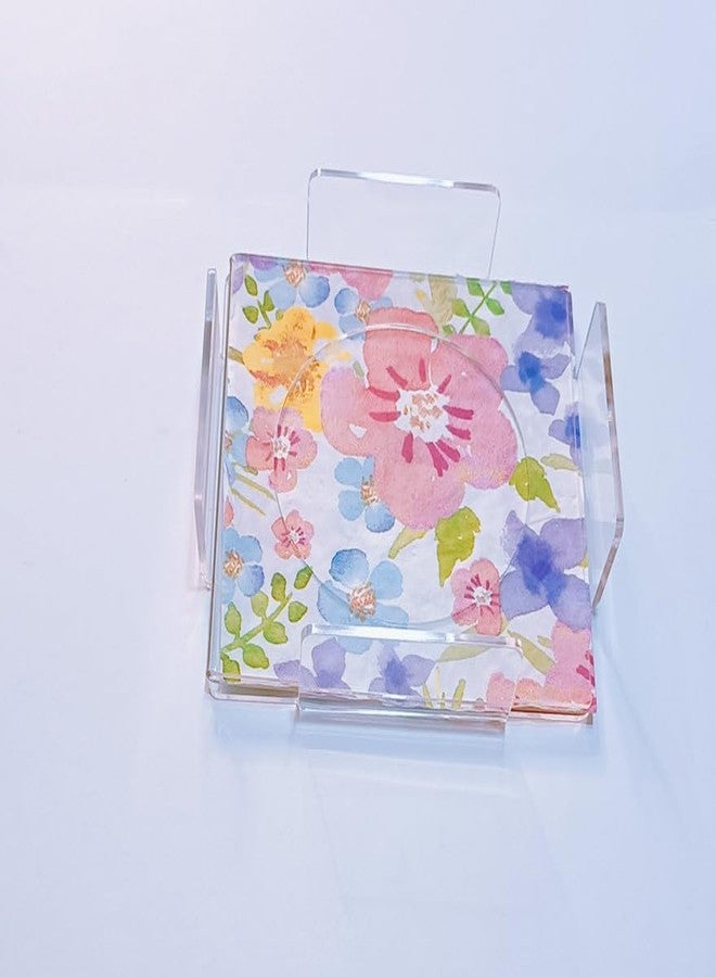 XIAOYUE Acrylic Napkin Coaster,DIY Clear Acrylic Coasters with Insert for Cocktail Napkins for Festival,Party,Home,Bar Decor (6pcs Coasters+ 1pcs Holder) - Image 4