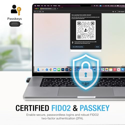 THETIS مفتاح أمان Thetis Nano-C FIDO2 مع جهاز كلمة مرور هاردوير USB Type C، TOTP/HOTP، مصادقة ثنائية العامل 2FA MFA، يعمل مع Windows/mac/iOS/Android/Linux/Gmail/Facebook/GitHub/Coinbase - Image 2