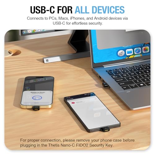THETIS مفتاح أمان Thetis Nano-C FIDO2 مع جهاز كلمة مرور هاردوير USB Type C، TOTP/HOTP، مصادقة ثنائية العامل 2FA MFA، يعمل مع Windows/mac/iOS/Android/Linux/Gmail/Facebook/GitHub/Coinbase - Image 5