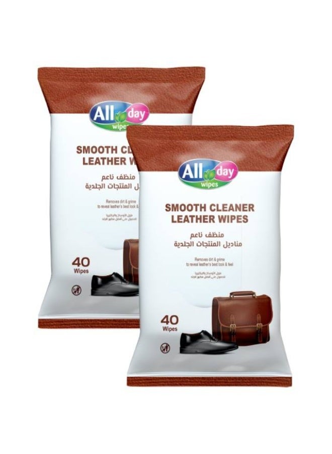 Leather Cleaner Wipes, 2 x 40pcs, UAE