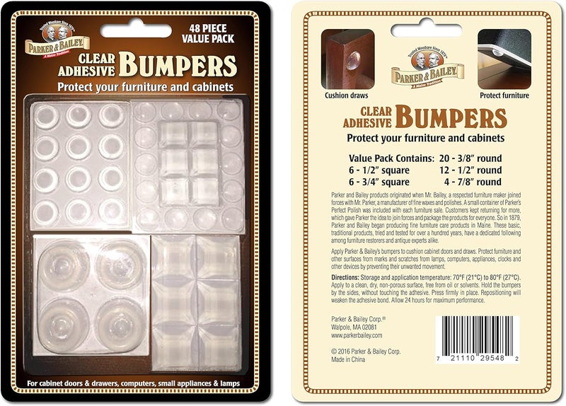 Parker & Bailey Clear Adhesive Bumpers - 48 Piece Set - Image 1