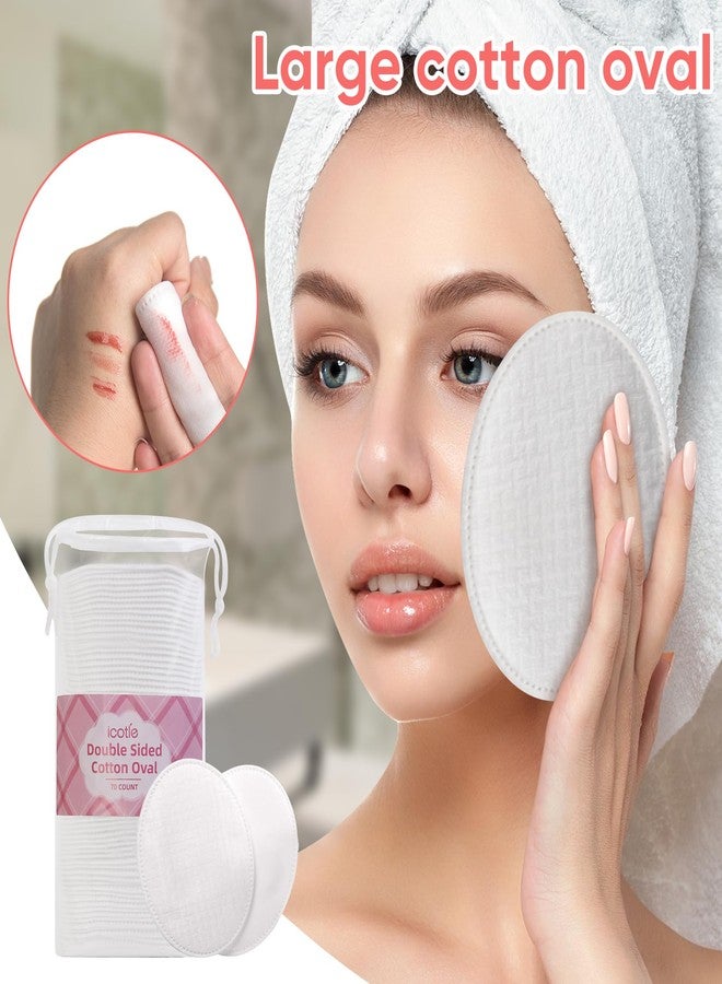 ICOTLE Large Oval Cotton Pads, 70 Count, 3-Layer, Dual Textured Design, Lint-Free, Ultra-Soft Cotton Oval for All Skin Types Cotton Pads for Makeup Removal, Cleansing, Skin Care etc. - Image 5