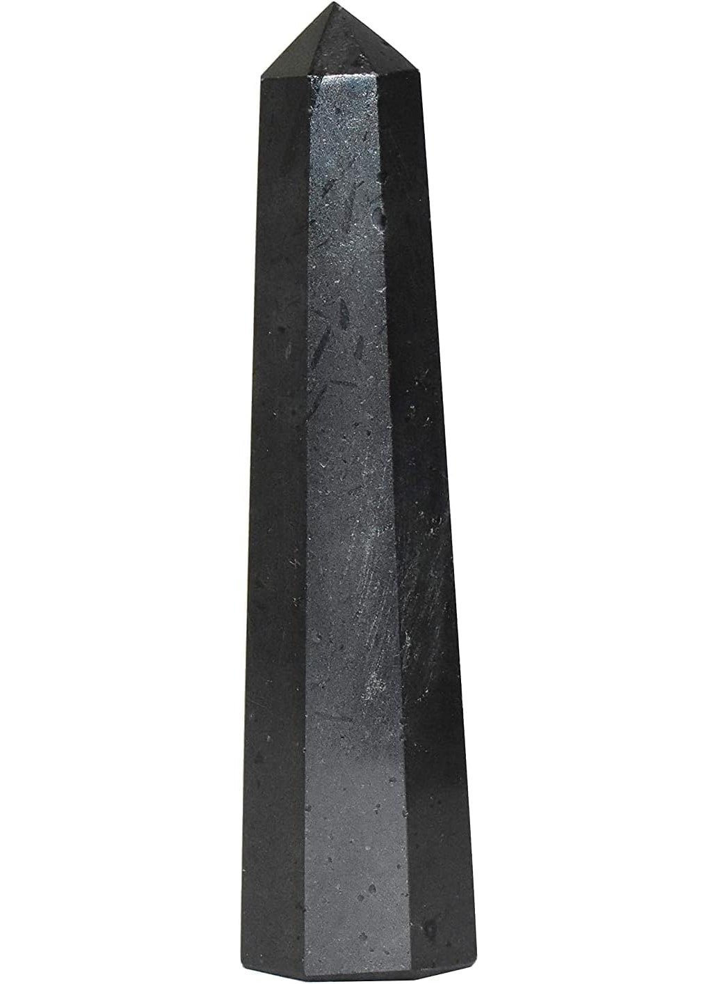 Jet International - Jet Black Tourmaline Obelisk Healing Crystal Tower Protection Evil Eye Chakra Balancing Crystal Energy Wand Approx 3 inch - Image 1
