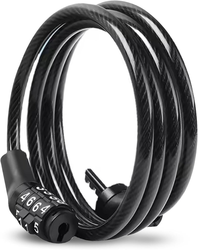 ROBUSTT Keyless Numeric Bike Cable Lock - Pack of 1 | Preset Combination | Heavy Duty Anti-Theft Protection | Multi-Purpose Lock for Bike, Bicycle, Helmet, Luggage - Image 1