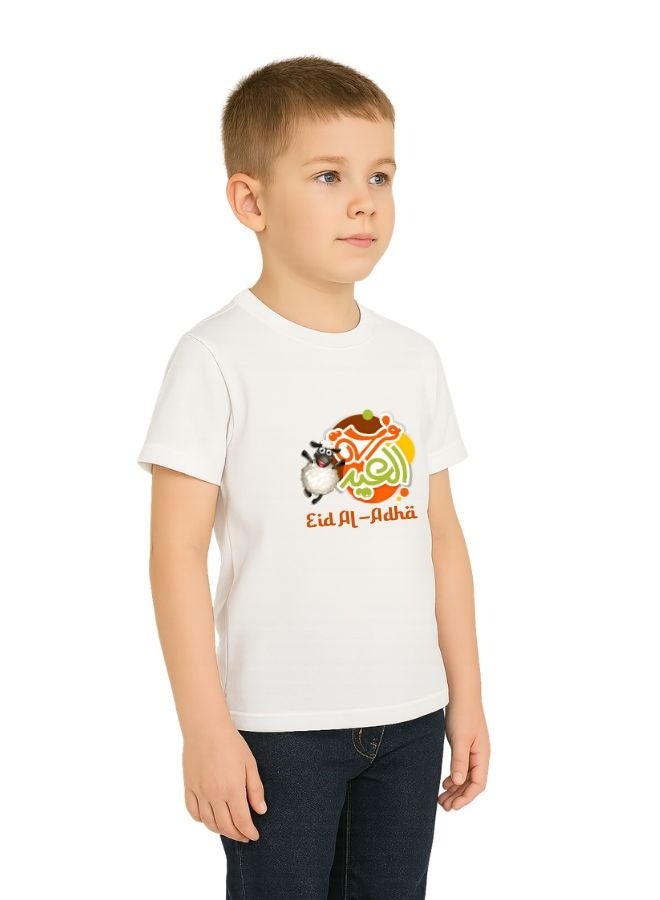 PRINTSHOP4ME Boys Eid Al-Adha Themed Cotton T-Shirt–Round Neck,Short Sleeve,Comfortable Kids Wear For Festive Celebrations  - Image 2