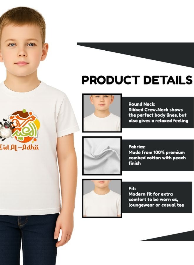 PRINTSHOP4ME Boys Eid Al-Adha Themed Cotton T-Shirt–Round Neck,Short Sleeve,Comfortable Kids Wear For Festive Celebrations  - Image 3