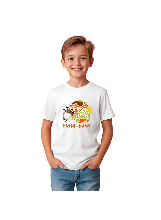 PRINTSHOP4ME Boys Eid Al-Adha Themed Cotton T-Shirt–Round Neck,Short Sleeve,Comfortable Kids Wear For Festive Celebrations - Image 1