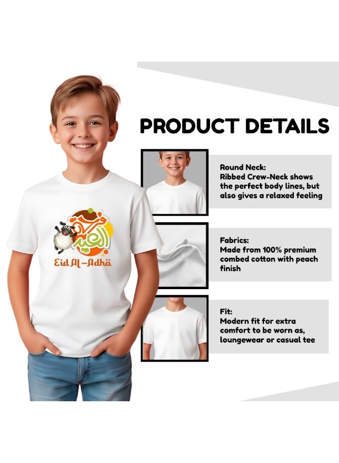 PRINTSHOP4ME Boys Eid Al-Adha Themed Cotton T-Shirt–Round Neck,Short Sleeve,Comfortable Kids Wear For Festive Celebrations - Image 4
