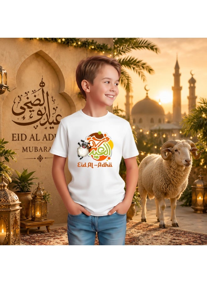 PRINTSHOP4ME Boys Eid Al-Adha Themed Cotton T-Shirt–Round Neck,Short Sleeve,Comfortable Kids Wear For Festive Celebrations - Image 3