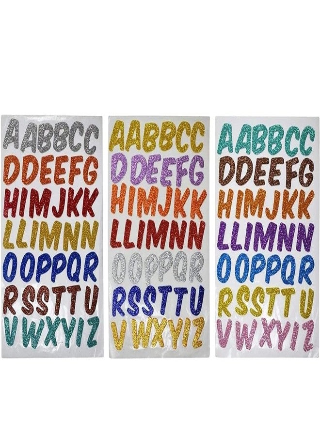 SUKECHI Multicolor Self Adhesive ABCD Alphabet Letter Small Size .Sticker For Art and Craft and Learning Pack of 3 Size 5 CM