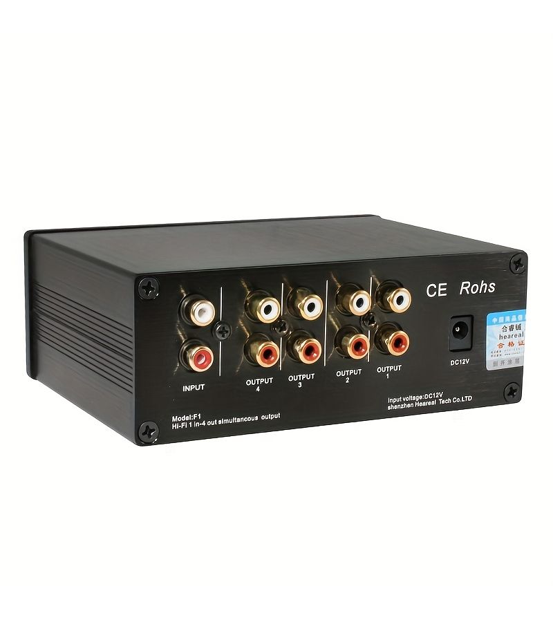1 To 4 HifI Audio Splitter With 4 Outputs Lossless Multi Channel Distribution Black Cable - Image 4