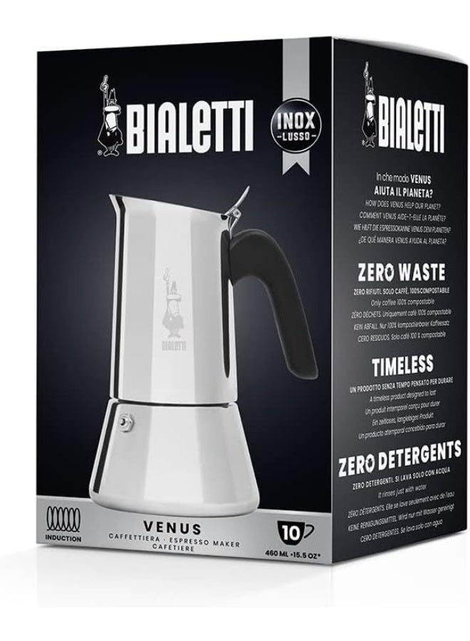 BIALeTTI New Venus Induction Stovetop Coffee Maker Suitable For All Types Of Hobs Stainless Steel 10 Cups 15.5 Oz Aluminum Silver - Image 3