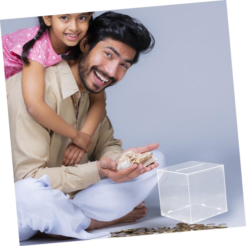 Acrylic Transparent Money Saving Jar Unopenable Piggy Bank For Home Decor - Image 3