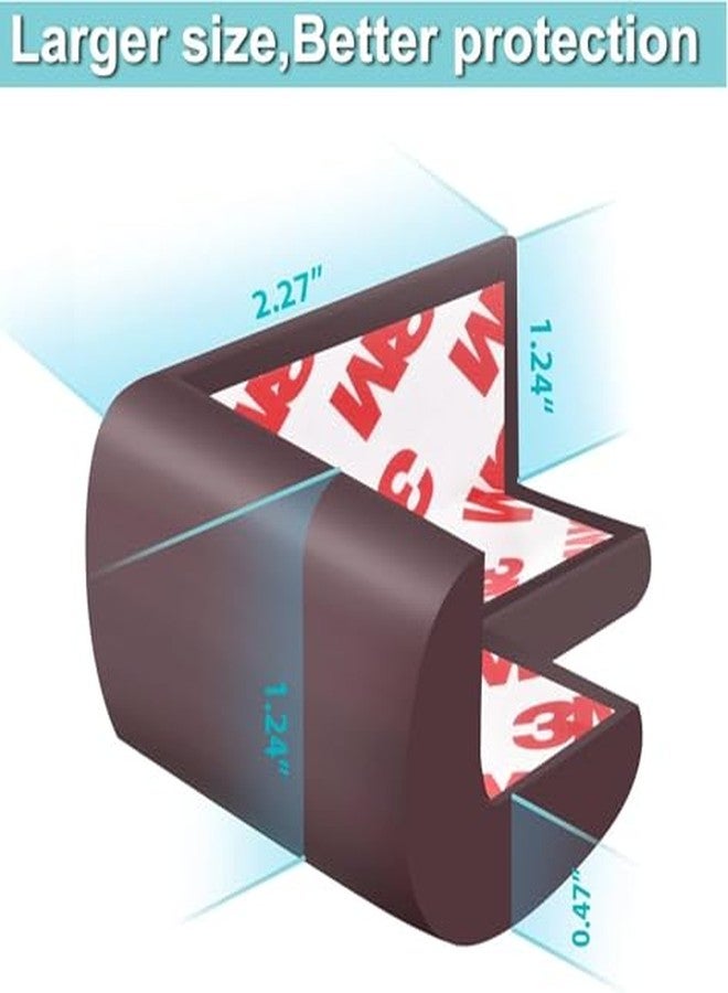 TEKCOOL واقيات زوايا TEKCOOL لحماية الأطفال | واقي زوايا فائق النعومة ومبطن للحواف الحادة | واقي حواف آمن للأطفال | منتج أمان للأطفال على الأثاث والطاولات (عبوة من 4 قطع) - بني - Image 3