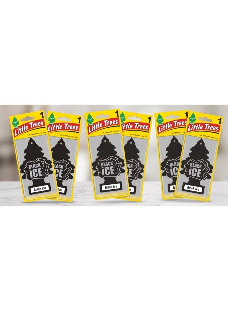 Little Trees Air Freshener Tree Black Ice Fragrance For Car - Six Pack - Image 1