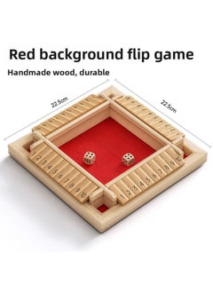 Four-sided Digital Flip Card Game Plate Children's Toy Table Game Big Class Puzzle Area Material Mathematical Thinking Training Building Blocks-Color:[red Bottom] Turn-up Game