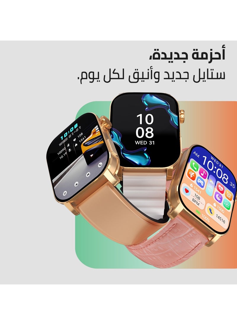 سمارت واتش X أبيكس – ساعة ذكية رياضية – شاشة AMOLED 2.01 إنش – مكالمات بلوتوث، مساعد ذكي – تتبع صحة ونبض القلب – 100+ وضع رياضي – مقاومة للمياه IP68 –  متوافقة مع Android وiOS