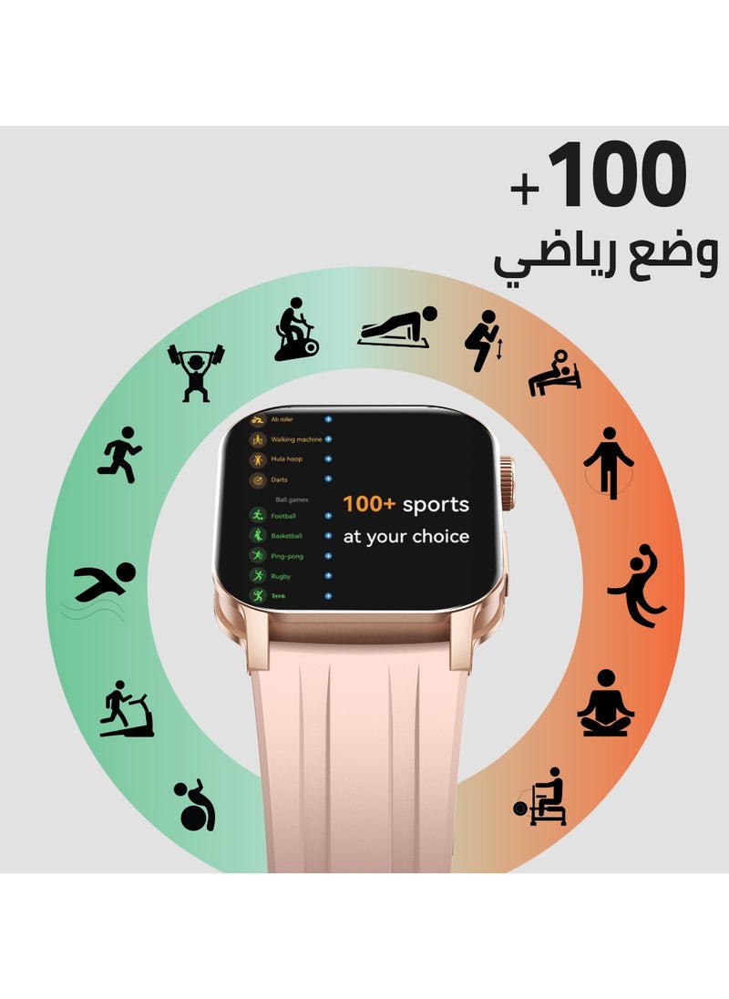 سمارت واتش X أبيكس – ساعة ذكية رياضية – شاشة AMOLED 2.01 إنش – مكالمات بلوتوث، مساعد ذكي – تتبع صحة ونبض القلب – 100+ وضع رياضي – مقاومة للمياه IP68 –  متوافقة مع Android وiOS