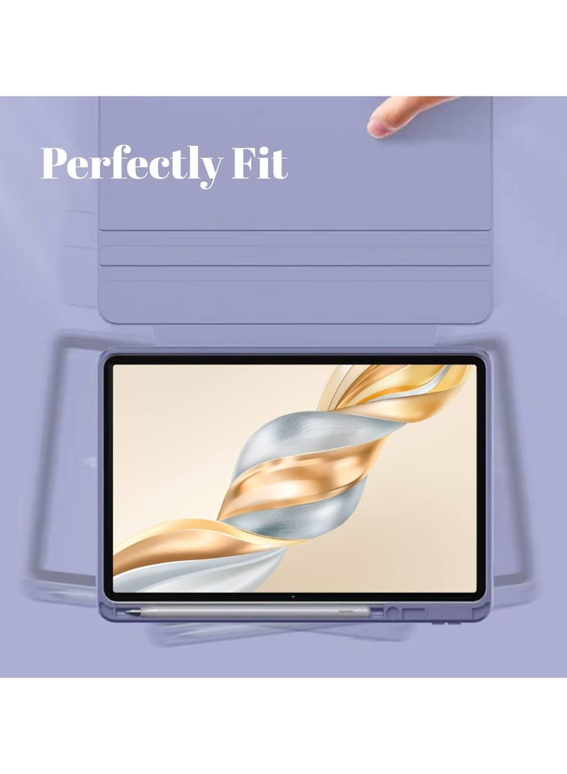 Hybrid Case Compatible with Honor Pad X9a 11.5 2025 Cover, Clear Acrylic Multi-Angle Hard PC Case with Pen Holder Protective Stand Cover Compatible with Honor Pad X9a 11.5 2025 (Lavender) - Image 5