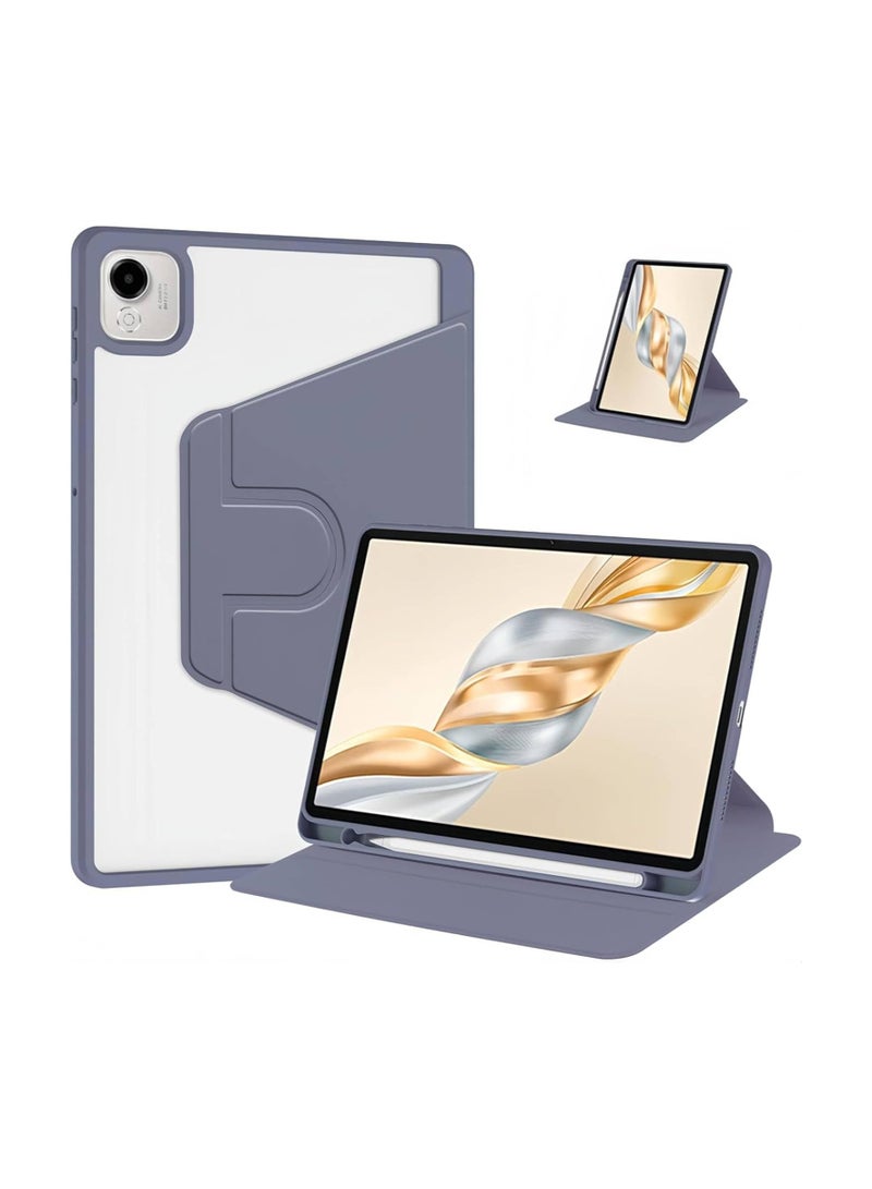 Hybrid Case Compatible with Honor Pad X9a 11.5 2025 Cover, Clear Acrylic Multi-Angle Hard PC Case with Pen Holder Protective Stand Cover Compatible with Honor Pad X9a 11.5 2025 (Lavender) - Image 1