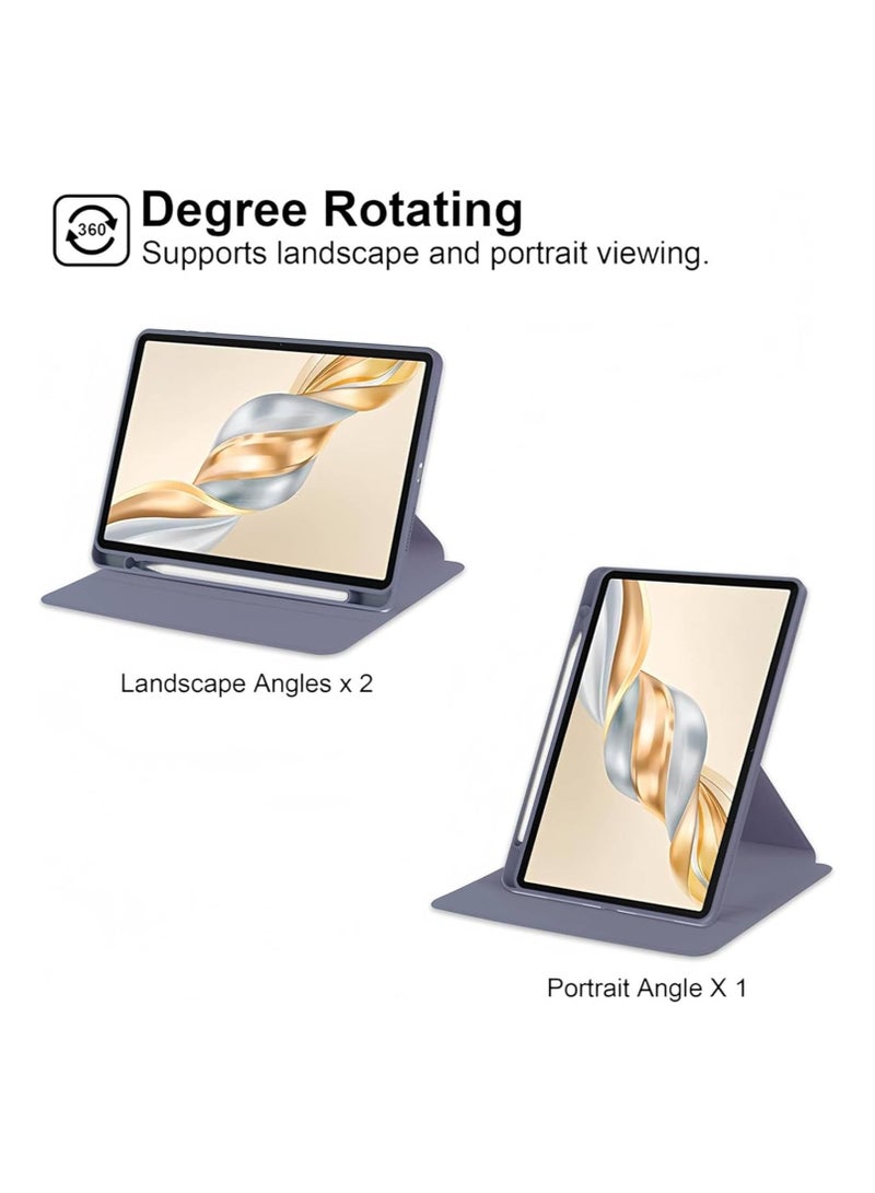 Hybrid Case Compatible with Honor Pad X9a 11.5 2025 Cover, Clear Acrylic Multi-Angle Hard PC Case with Pen Holder Protective Stand Cover Compatible with Honor Pad X9a 11.5 2025 (Lavender) - Image 3