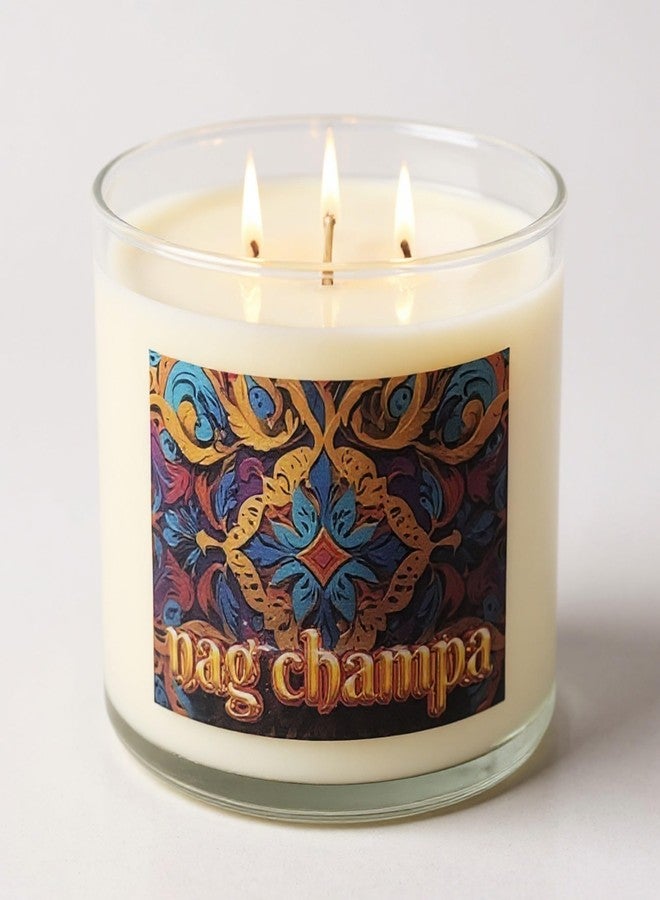 S&M Candle Factory شمعة ناج شامبا ~ شمعة معطرة للغاية ~ مزيج من شمع الصويا وجوز الهند ~ معطرة للغاية ~ كبيرة بثلاث فتائل - Image 2