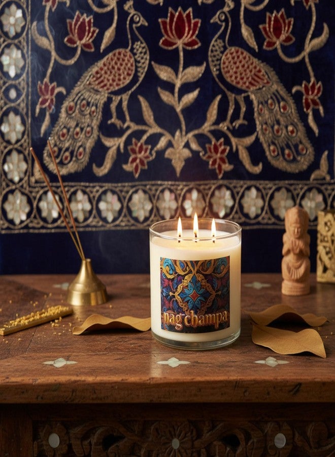 S&M Candle Factory شمعة ناج شامبا ~ شمعة معطرة للغاية ~ مزيج من شمع الصويا وجوز الهند ~ معطرة للغاية ~ كبيرة بثلاث فتائل - Image 3