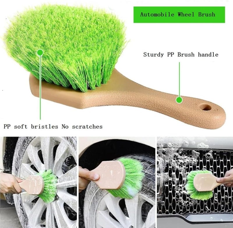 62'' Car Wash Brush Mop Set with Long Handle,Foldable Car Wash Brush Windshield Window Squeegee Car Washing Supply Set for All Car - Image 2