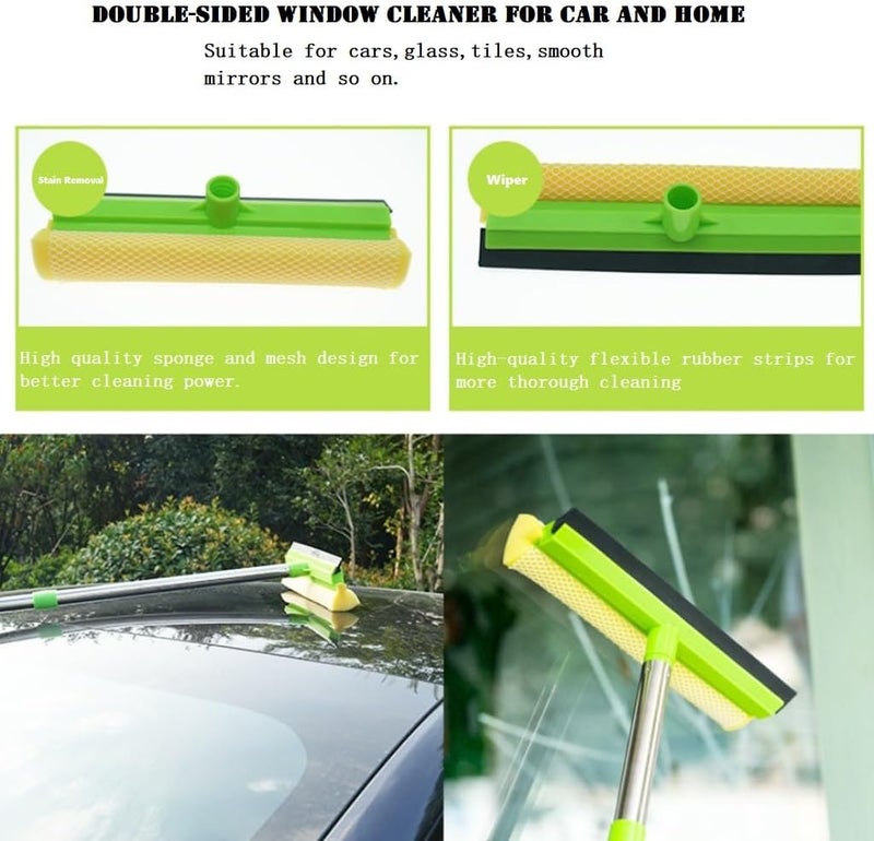62'' Car Wash Brush Mop Set with Long Handle,Foldable Car Wash Brush Windshield Window Squeegee Car Washing Supply Set for All Car - Image 4