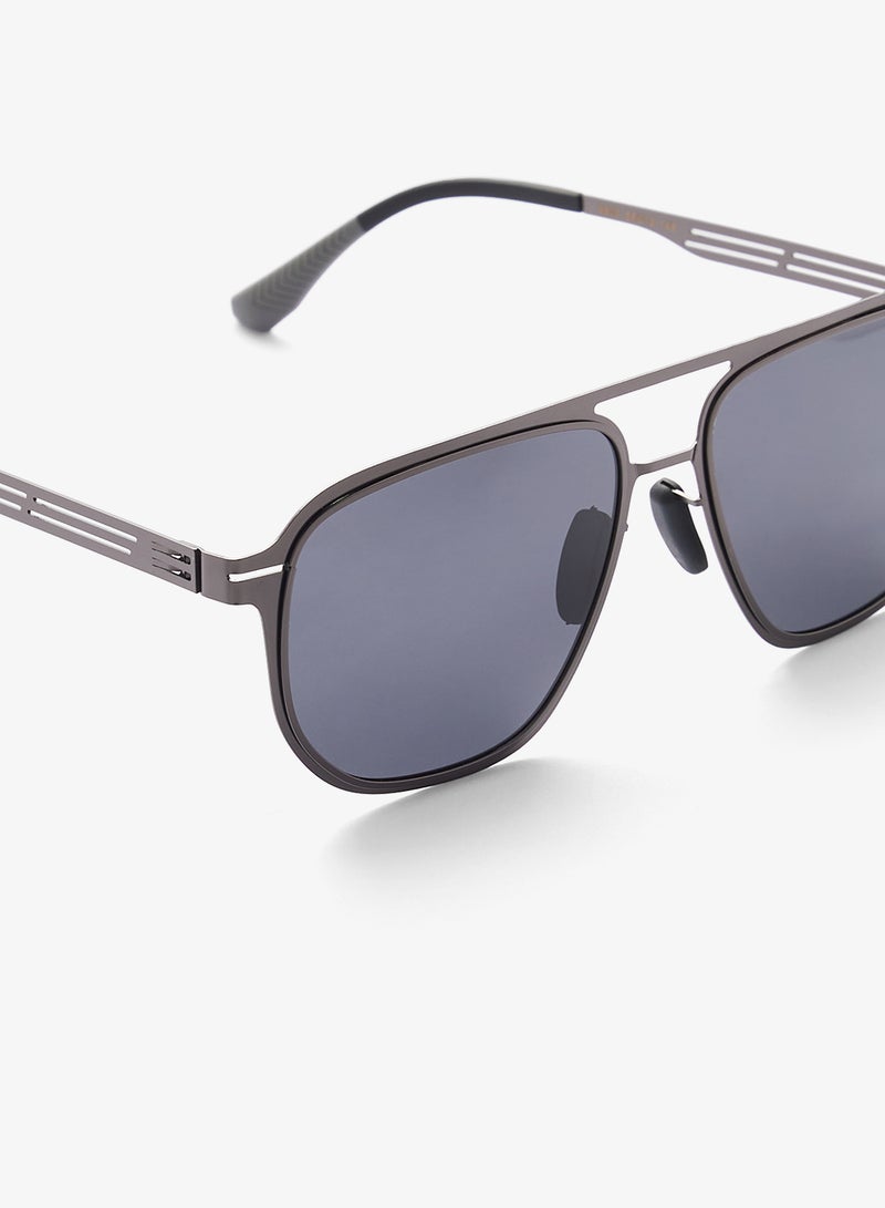 Seventy Five Polarized Lens Square Aviatoe Sunglasses - Image 3