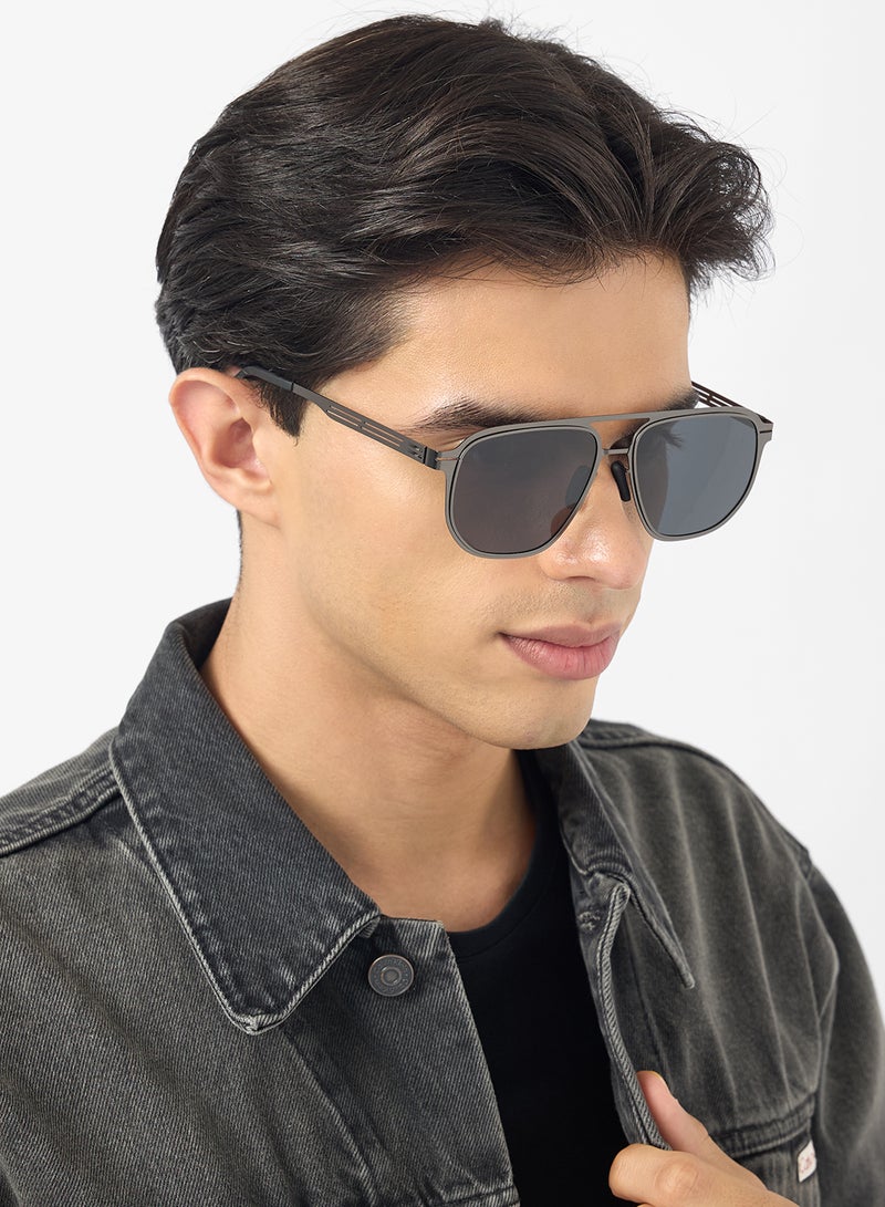 Seventy Five Polarized Lens Square Aviatoe Sunglasses - Image 4