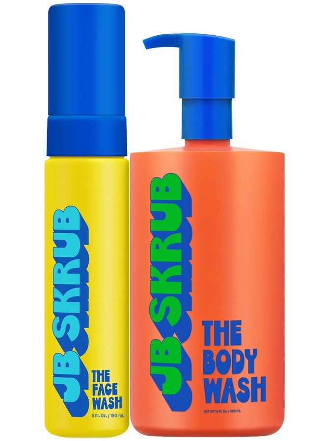 JB SKRUB Foaming Acne Face Wash and Citrus Scented Boys Body Wash Gift Set - Teen,Tween and Kid Skincare Duo - Fight Acne, Conquer Adolescent Funk with Confidence - Image 1
