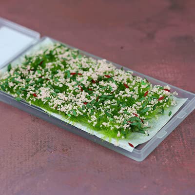 Warmtree 35 Pcs Static Grass Tuft Model Grass Tufts Railway Artificial Grass and 28 Pcs Bushy Tuft Pink Flower Cluster Vegetation Groups for DIY Architecture Building Model Train Landscape Railroad Scenery - Image 2