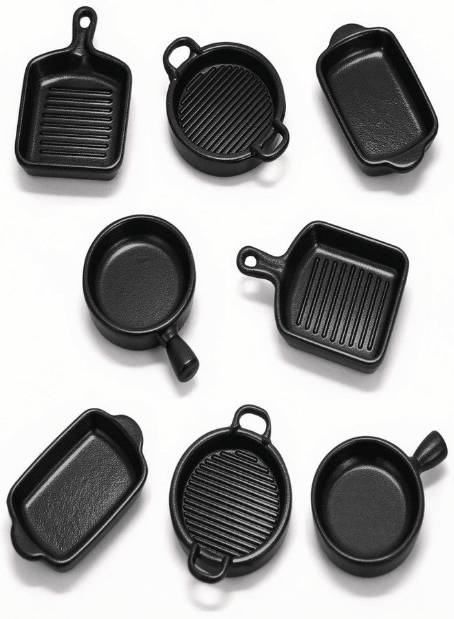 CHAMBERY 1:24 Scale Miniature Pots and Pans Metal Kitchen Cookware 8Pcs Dollhouse Accessories Decoration - Image 1