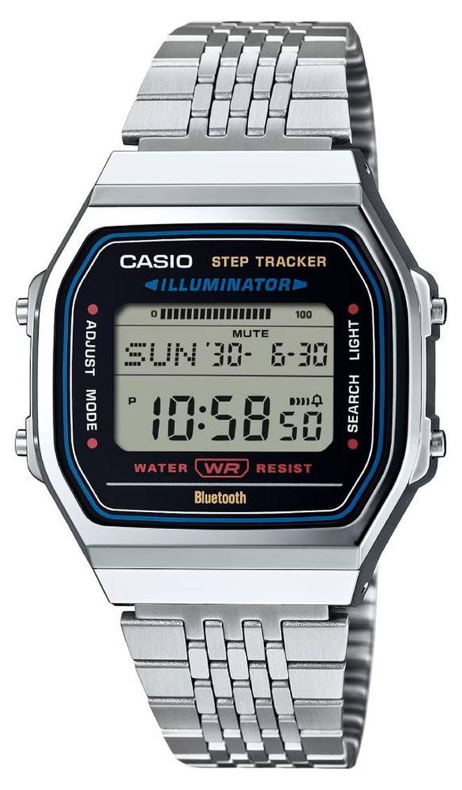 CASIO ساعة كلاسيكية من الفولاذ المقاوم للصدأ مزودة بخاصية تتبع الخطوات بتقنية البلوتوث ABL-100WE-1A - Image 1
