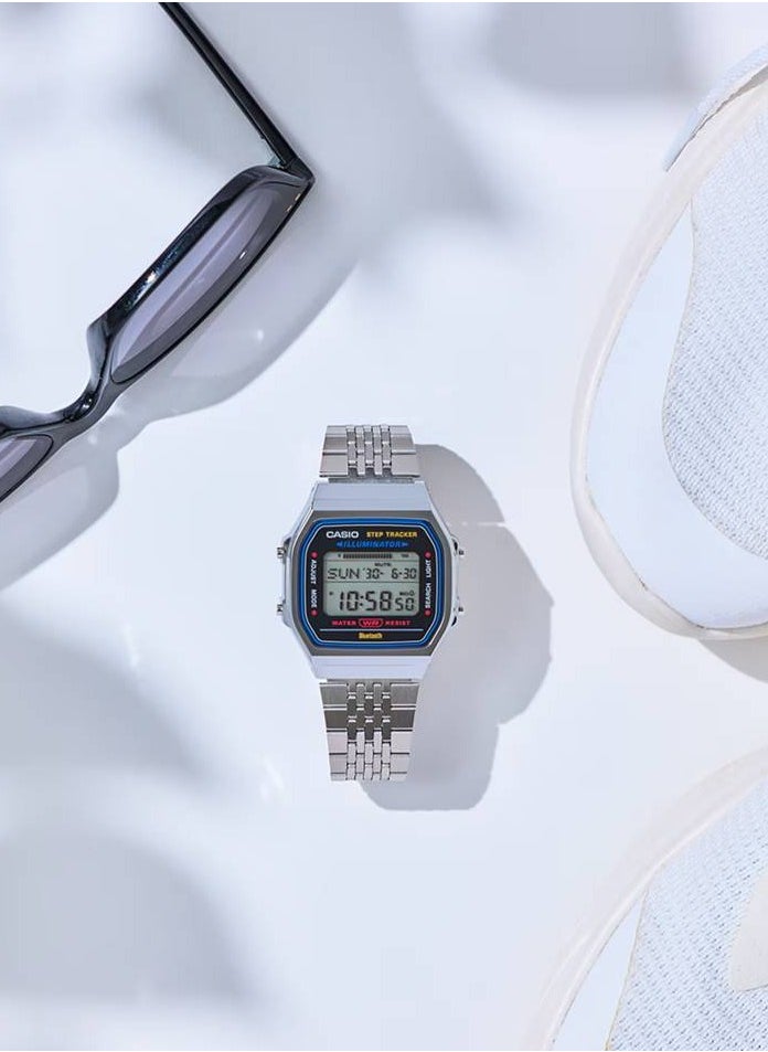 CASIO - ساعة كلاسيكية من الفولاذ المقاوم للصدأ مزودة بخاصية تتبع الخطوات بتقنية البلوتوث ABL-100WE-1A - Image 1