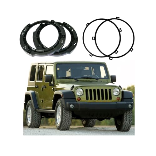 BOATSHIP 7 Inch Round Headlight Mounting Bracket Retaining Ring Black with Headlight Metal Ring Left and Right Compatible with 2007-2017 Jeep Wrangler JK - Image 5