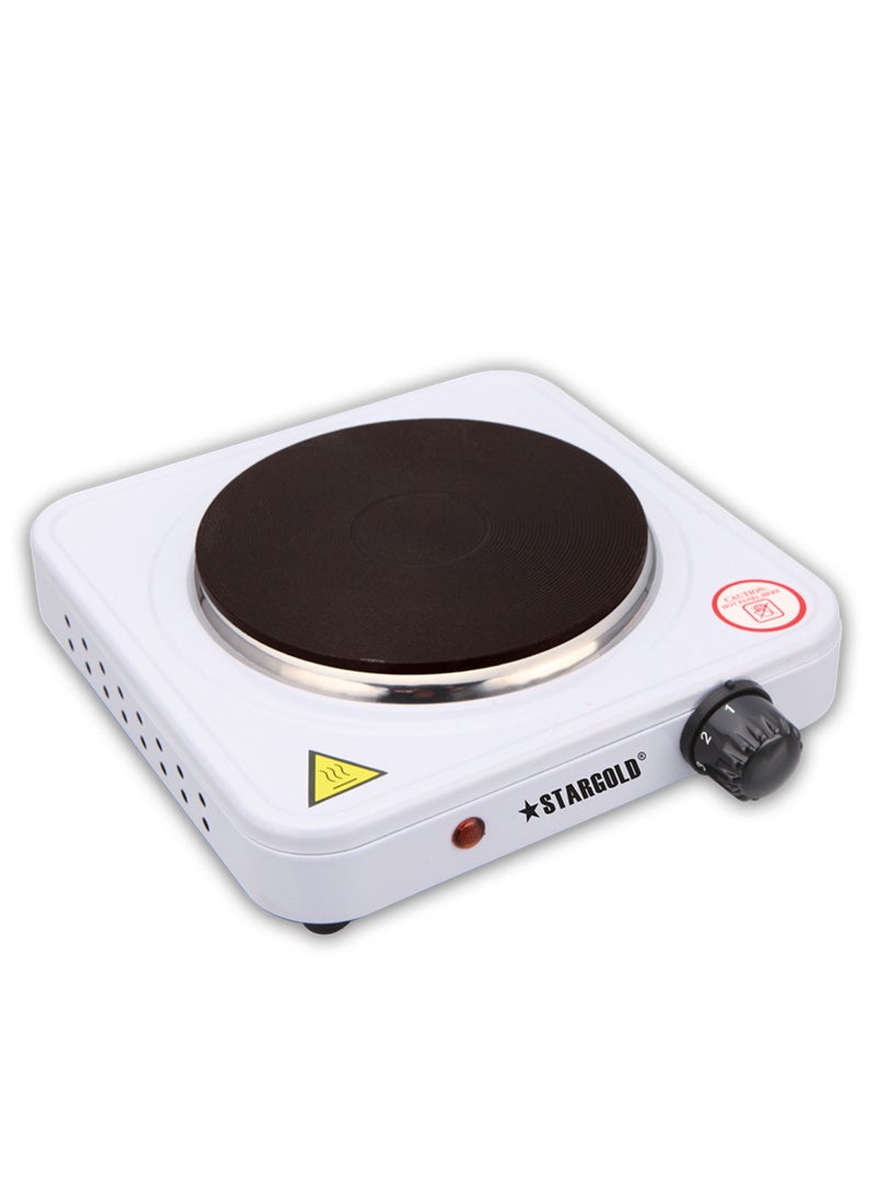Stargold Electric Hot Plate, 1000W Single Burner, Stainless Steel, Variable Temperature Control, Cast Iron Components - Image 1
