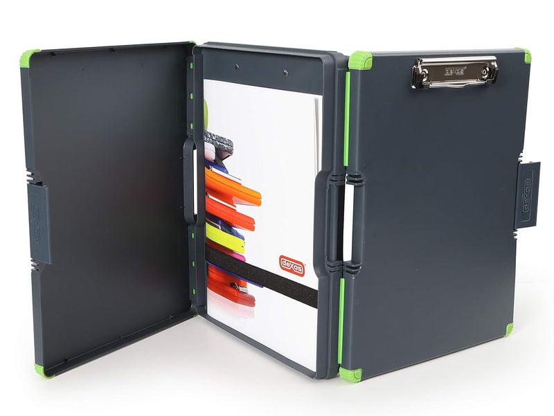 Dexas Duo Clipcase, Double Sided Clipboard Design, Portable Clipboards 13”x10” Gray/Green, Combine Style and Functionality Office Supplies for Nursing, School, Work, Trades, Home Office - Image 5