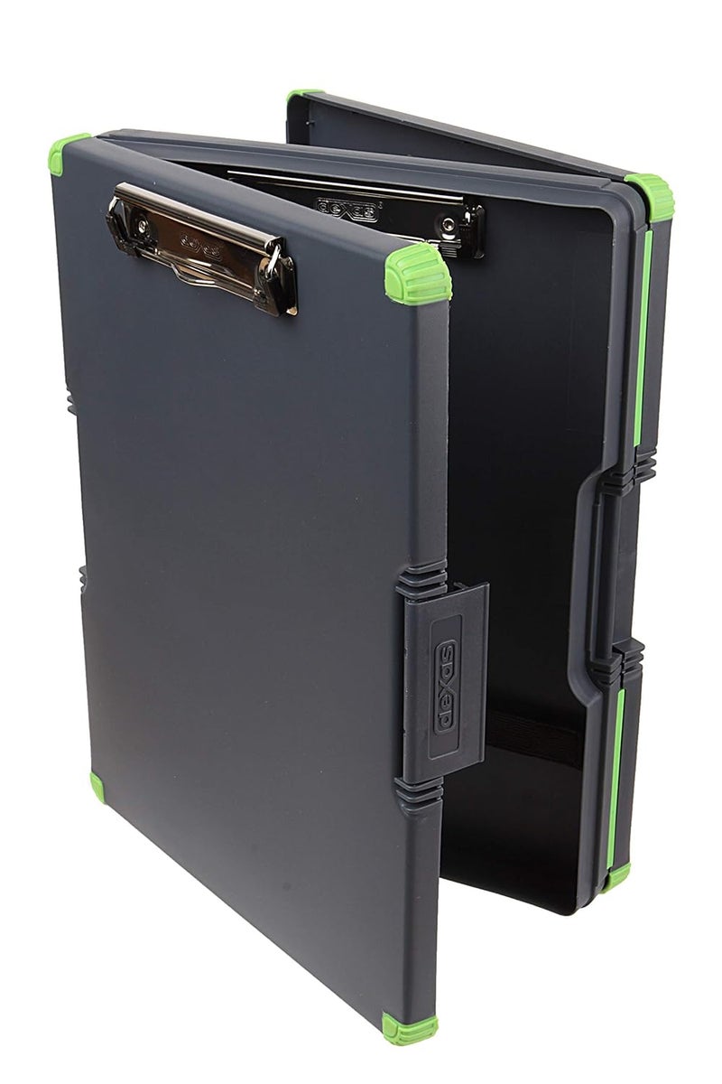 Dexas Duo Clipcase, Double Sided Clipboard Design, Portable Clipboards 13”x10” Gray/Green, Combine Style and Functionality Office Supplies for Nursing, School, Work, Trades, Home Office - Image 4