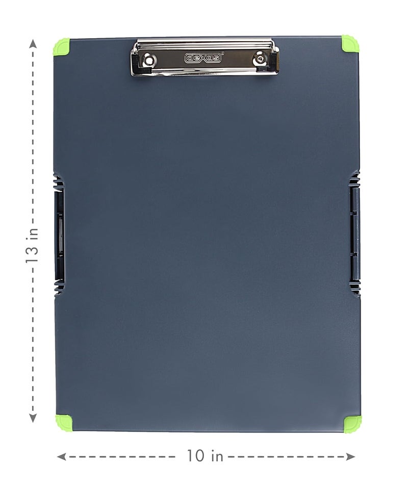 Dexas Duo Clipcase, Double Sided Clipboard Design, Portable Clipboards 13”x10” Gray/Green, Combine Style and Functionality Office Supplies for Nursing, School, Work, Trades, Home Office - Image 3